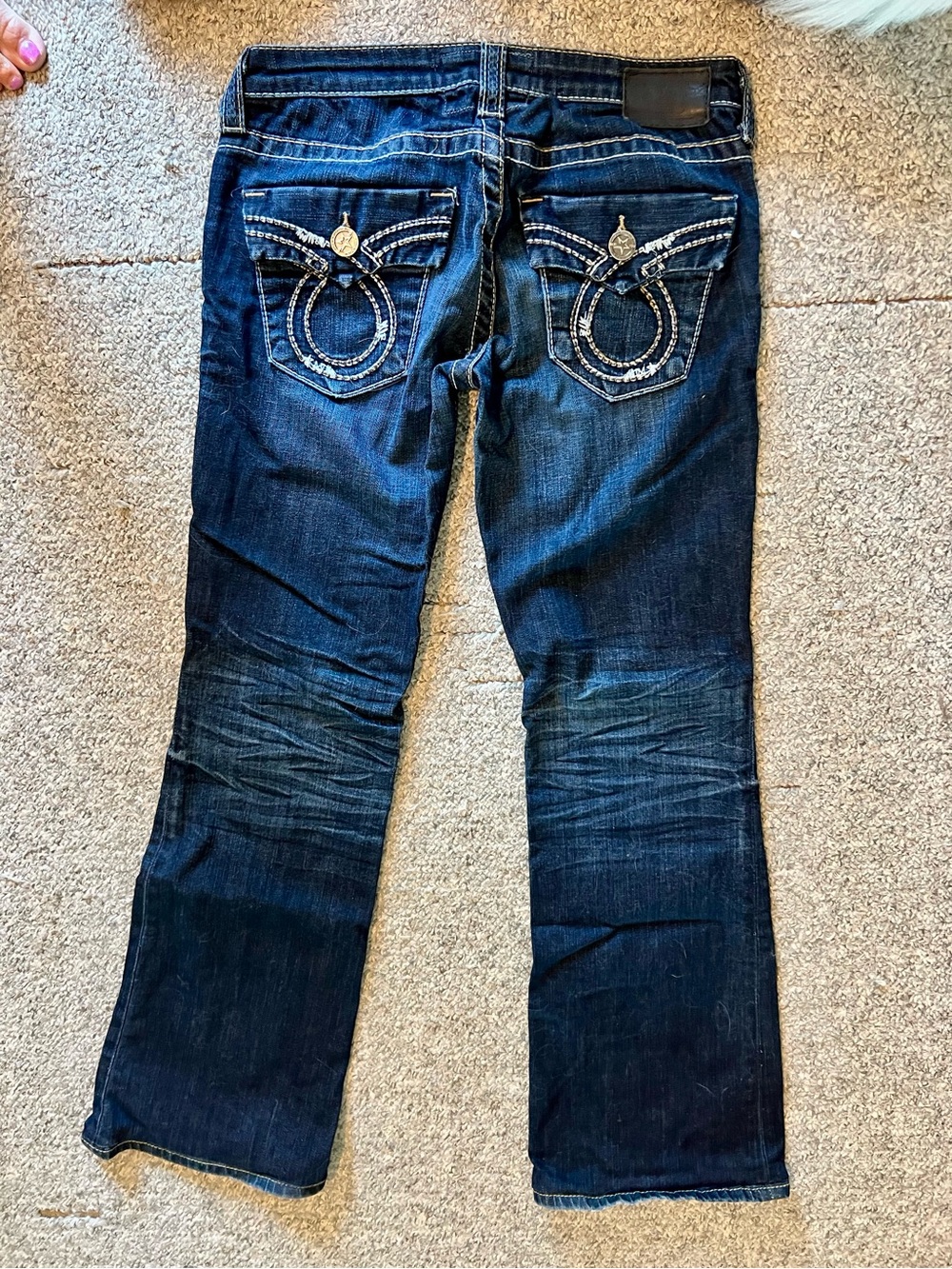 Big Star Dark Blue Boot Cut Jeans with Embellished Back Pockets